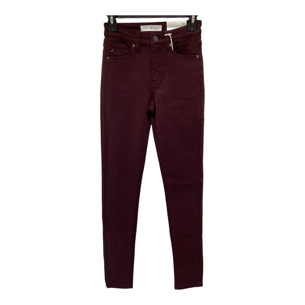KanCan Womens High Rise Skinny Jeans Burgundy Wine Size 0 23 NWT